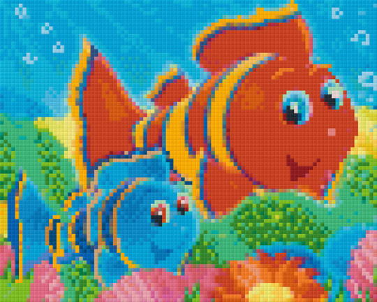 Orange Clown Four [4] Baseplate PixelHobby Mini-mosaic Art Kit